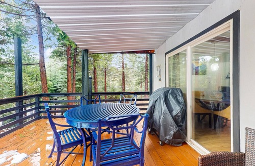 Fish Camp Casa | Modern duplex cabin with fireplace, balcony, & EV charger plus mountain views