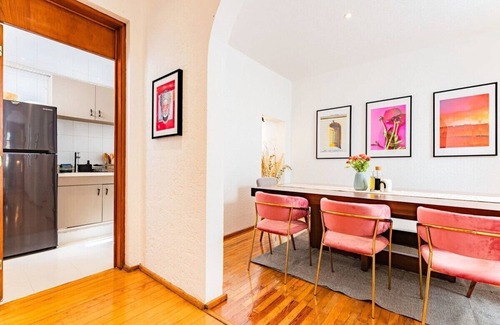 Roma Norte Condominio | Mustard & Pink City Pad, Walk to Medellin Market