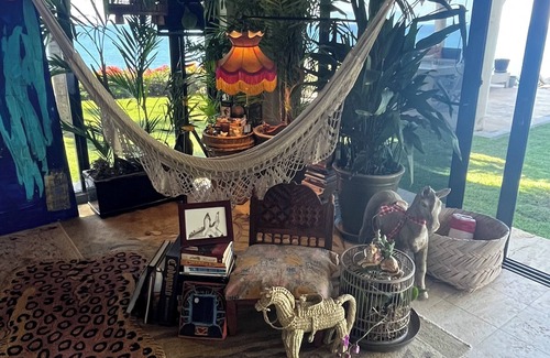 Punta de Mita Cabaña | Artist Cliffside Home with private beach access and cabana and two cats.
