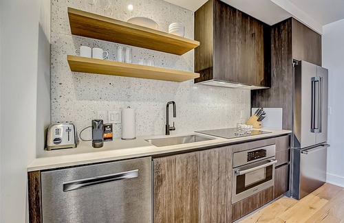 Rainey Street Historic District Apartamento | Natiivo Austin studio - lake & skyline-view balcony, pool & gym - dogs OK