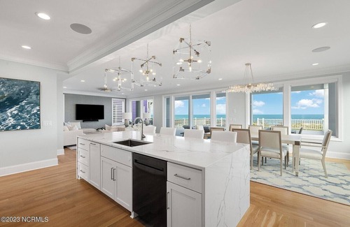 Kure Beach Casa | NEW! Ocean Front luxurious 6 bedroom home Pool, Elevator, and on the Beach!