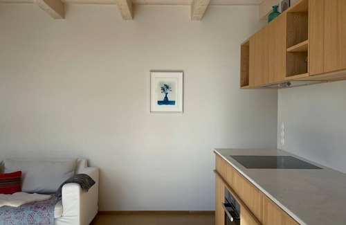 Ulsnis Casa | Newly built wooden house "Remise am Fährhaus" with unique architecture directly on the Schlei with jetty and bathing area for your well-deserved vacation in an absolute feel-good atmosphere, with a huge garden area and old trees