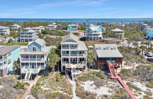 Cape San Blas Casa | Huge recientemente remodelado 7 BR Frente al golfo Casa, Ascensor, Se aceptan mascotas ~ Moonstruck
