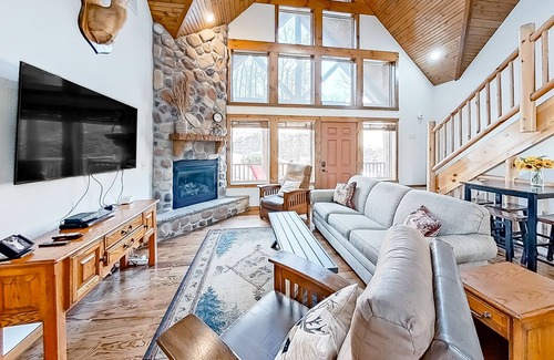 Indian Point Cabaña | Newly renovated home with fantastic game room, fireplace, pool & hot tub