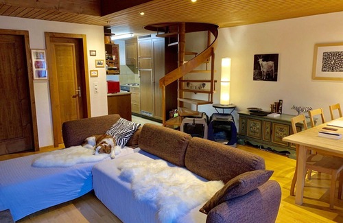 Saanen Apartamento | Hermoso apartamento para 6 personas con WIFI, TV, balcón y mascotas permitida