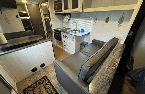 Holly Beach Casa | Nice RV with AC in charming Holly Beach steps from the beach