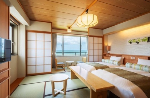 Ajigasawa Hotel | Nonsmoking Oceanfacing Japanesestyle room Premium twin bed | Buffet plan Allinclusive / Nishitsugarugun Aomori