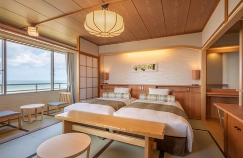 Ajigasawa Hotel | Nonsmoking Oceanfacing Japanesestyle room Premium twin bed | Buffet plan Allinclusive / Nishitsugarugun Aomori
