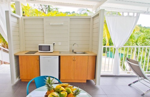 Deshaies Apartamento | Cabaña Grande Anse con vista al mar Caribe. Residencia O Coeur de Deshaies