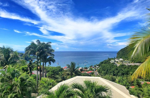 Deshaies Apartamento | Cabaña Grande Anse con vista al mar Caribe. Residencia O Coeur de Deshaies