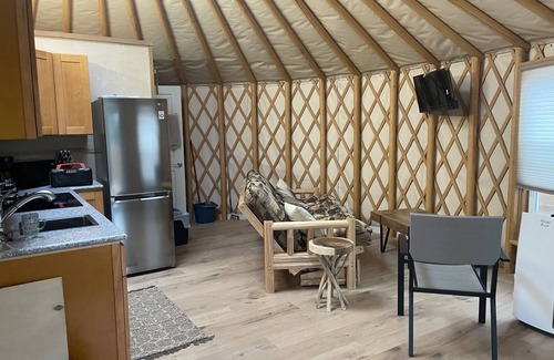 Powell River Cabaña | Ocean front luxury yurt on beautiful landscaped property