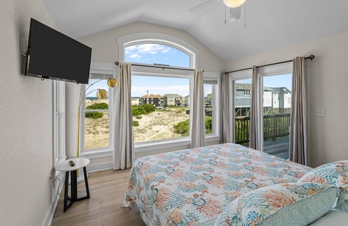 Carova Beach Casa | Ocean-view home with private pool, hot tub, beach access, grill, fireplace, deck