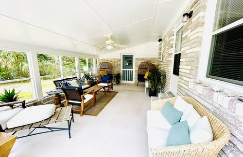 Yaupon Beach Casa | Ocean View, Surrounded by Oaks, Game Room w/ Arcades, Fire Pit, Hot Tub Pergola
