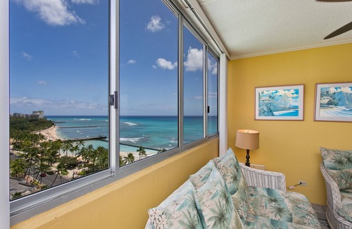 Waikiki Condominio | Vistas al mar y hermosas puestas de sol hawaianas