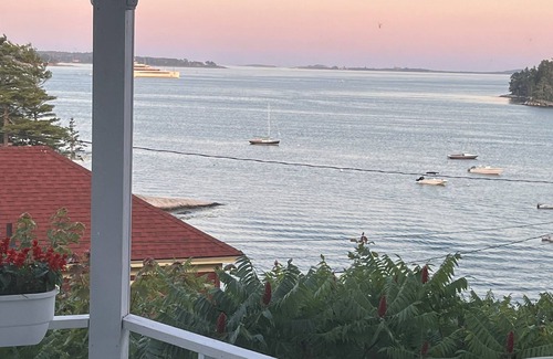 Boothbay Harbor Cabaña | Ocean views, private beach, garden patio, red clay tennis, dock access, WiFi