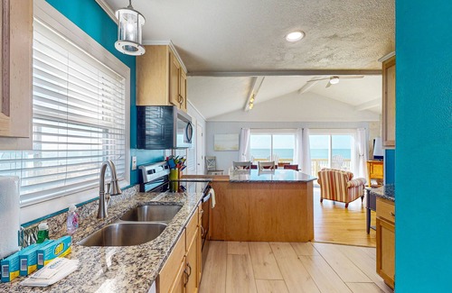 Frisco Casa | Oceanfront home w/elevator, private hot tub, shared pool, beach access, & WiFi