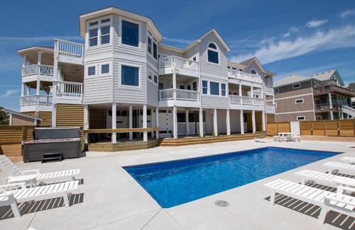 Corolla Casa | OCEANFRONT, Ocean views! Wild Horses! Private Pool, Hot Tub! 4x1467, Dixie Sandcastle