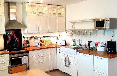 Munchen District Apartamento | Oktoberfest & CityCenter, Trade Fair ICM Full 2-BedRm 2-BathRm, direct Metro-SBahn or drive 15 min to City Center, free Parking, Balcony