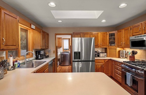 Wolf Laurel Casa | One of a kind, Creek Front Lodge 3 floors, 2 kitchens, long distance views.