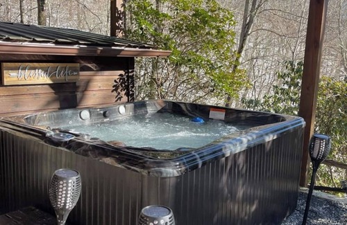 Wolf Laurel Casa | One of a kind, Creek Front Lodge 3 floors, 2 kitchens, long distance views.