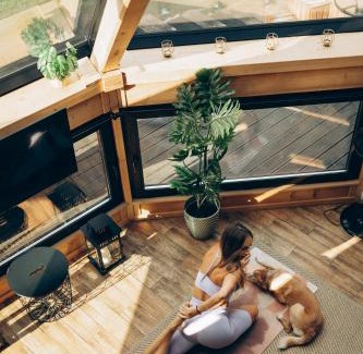 gmina Rzasnik Apartamento | Osada Poli - Domek Panoramiczny nad Narwią z Prywatną Balią i Hydromasażem