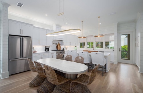 Lakeside at Blue Mountain Beach Casa | "Over the Moon" 30A Home Golf Cart Elevator Community Pool Blue Mountain Bch