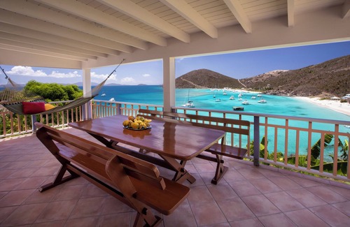 Jost Van Dyke Villa | Palm Villa, 5 bed/bath steps from stunning White Bay Beach on Jost Van Dyke BVI