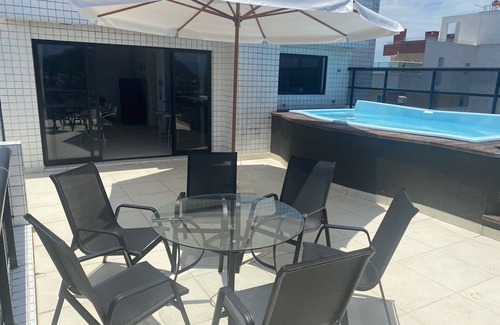 Guaratuba Apartamento | COBERTURA PANORÁMICA hermosa vista de la bahía, MAR y Sierra. 2Q del mar. Piscina