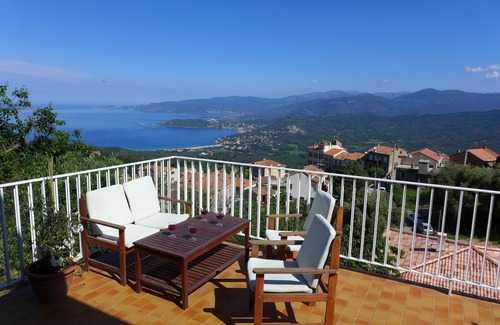 Calcatoggio Villa | Vista panorámica del mar y las montañas, Casa de pueblo independiente,