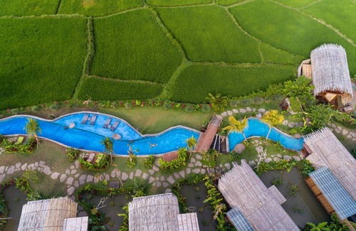 Peliatan Villa | Vistas panorámicas de los campos de arroz Bee House Ubud