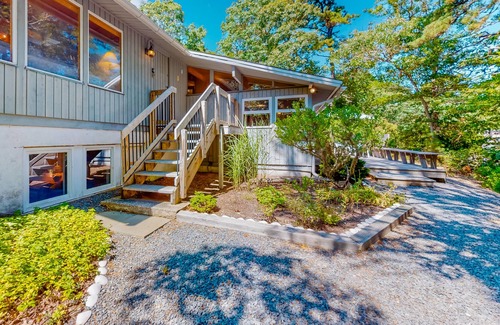 South Orleans Casa | Peaceful woodland home with spacious property, pond views, & outdoor dining