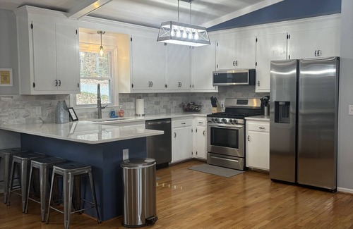 Littleton Casa | Perfect! Waterfront Cottage-2 story boathouse w/ Bar - off main lake!