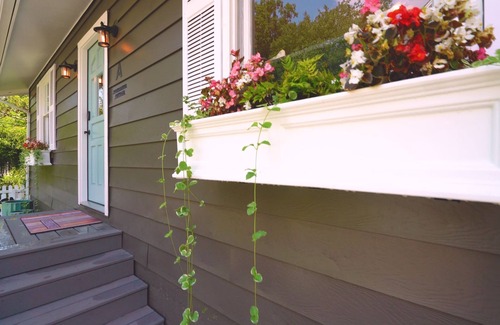 Weaverville Cabaña | Pet-Friendly Mountain View Cottage - Large deck & views of Blue Ridge Mtns.