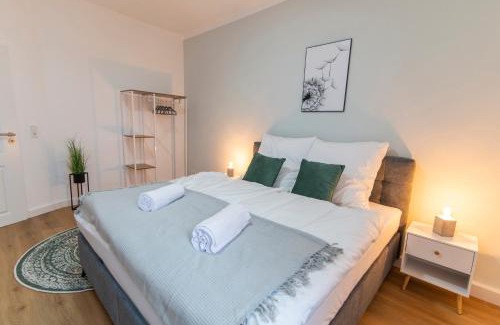 Fulda Apartamento | Peter Apartments - Wohnung 90qm, 3 Schlafzimmer, Küche, Wohnzimmer, Balkon, Netflix