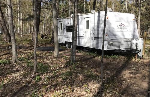 Beulah Apartamento | Platte-Camper in Woods w/FirePit & Hot Tub Access