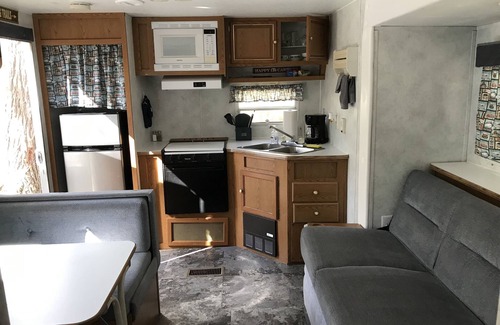 Benzonia Casa | Platte - RV Camper in the Woods with Fire pit & Hot Tub Access
