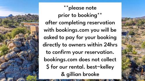 Prescott Apartamento | Prickly Pear Unique Studio with bathroom built into the Granite boulders, Amazing Views, Front & back porches, Firepit,Dog friendly