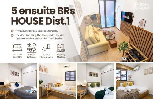Downtown Ho Chi Minh City Casa | Private 5-6BRs house - Walk to BenThanh, BuiVien by Gon De Home