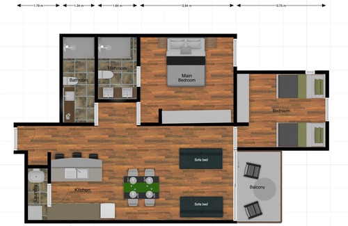 Zona 16 Apartamento | Apartamento privado y relajante con vista a los volcanes.