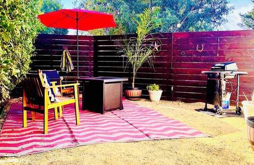 Camarillo Casa | Private, Cute Retro Trailer: Rural setting, walk to town Camarillo. Fire-pit+BBQ