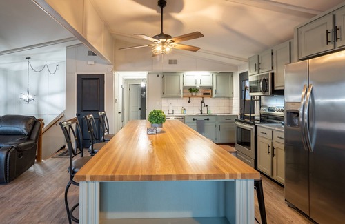 Camdenton Casa | Private Island Retreat with 500' Level Lakefront & 3 Houses with Private Docks!!