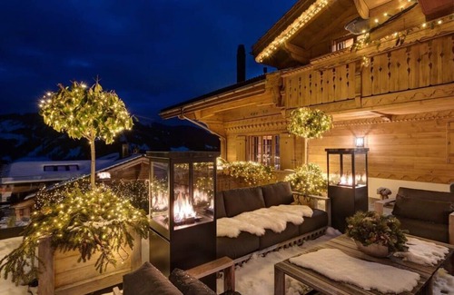 Saanenmöser Chalet De Esquí | Piscina privada y spa Chalet con impresionantes vistas