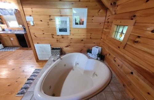 Sevierville Casa | Private Studio Log Cabin! Mountain View, Hot Tub, Fireplace, Honeymoon!