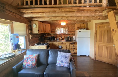 Coram Cabina | Quaint Log Cabin with River View. 7 miles to the entrance of West Glacier