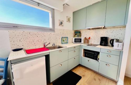 Quiberon Apartamento | Quiberon : Studio 4 pers, balcon, animaux admis, parking - FR-1-478-145