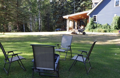 Parkland County Casa | Quiet , secluded , 5 acres outdoor fireplace , indoor wood stove , hot tub