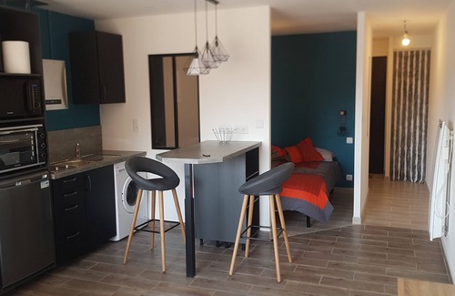 Saint-Michel-Chef-Chef Apartamento | Estudio tranquilo a 150 m de la playa y vistas al mar.