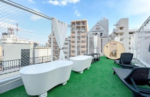 Shin-Osaka Villa | R 新大阪 FUJI サウナ付きの5LDK 3つのお風呂でグループで楽しめます。