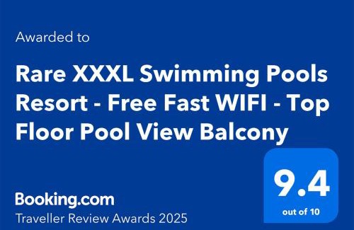 South Pattaya Apartamento | Rare XXXL Swimming Pools Resort - 500Mbps Blazing Fast Free WIFI - Top Floor Pool View Balcony - Gym - Sauna - Kids Playground - Supermarkets