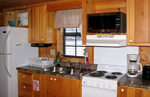 Altamont Cabina | Cabaña romántica 1BR REAL LOG con bañera de hidromasaje y chimenea - Riverside (para 4)
